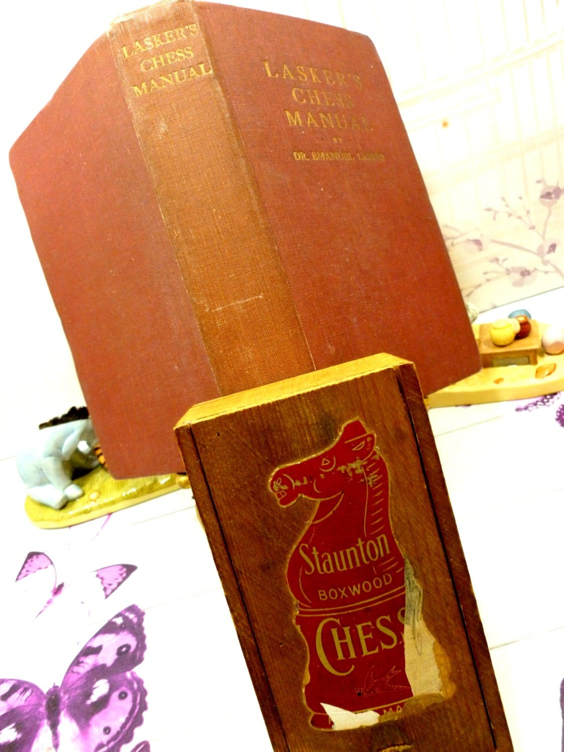 Chess Manual for Chess Set Laskers 1st Edition Book 1932 Vintage Staunton Boxwood Chess Set