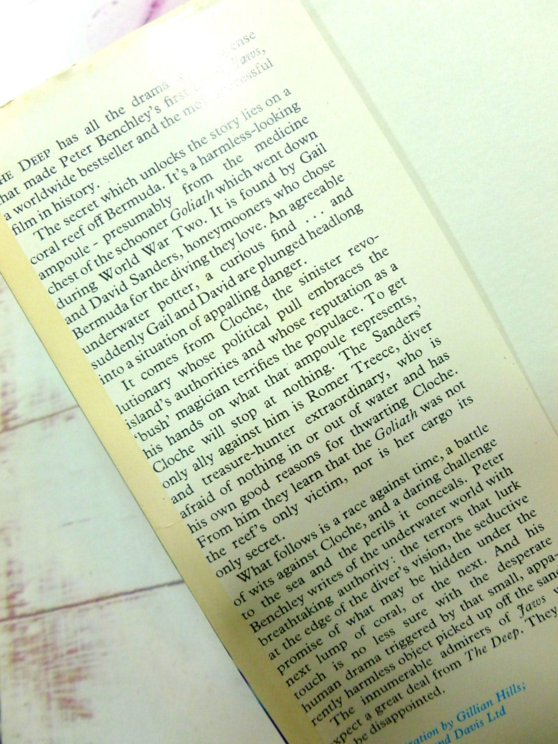 Vintage Hardback Book The Deep by Jaws Author Peter Benchley 1970s 1st Ed First Printing Hardback