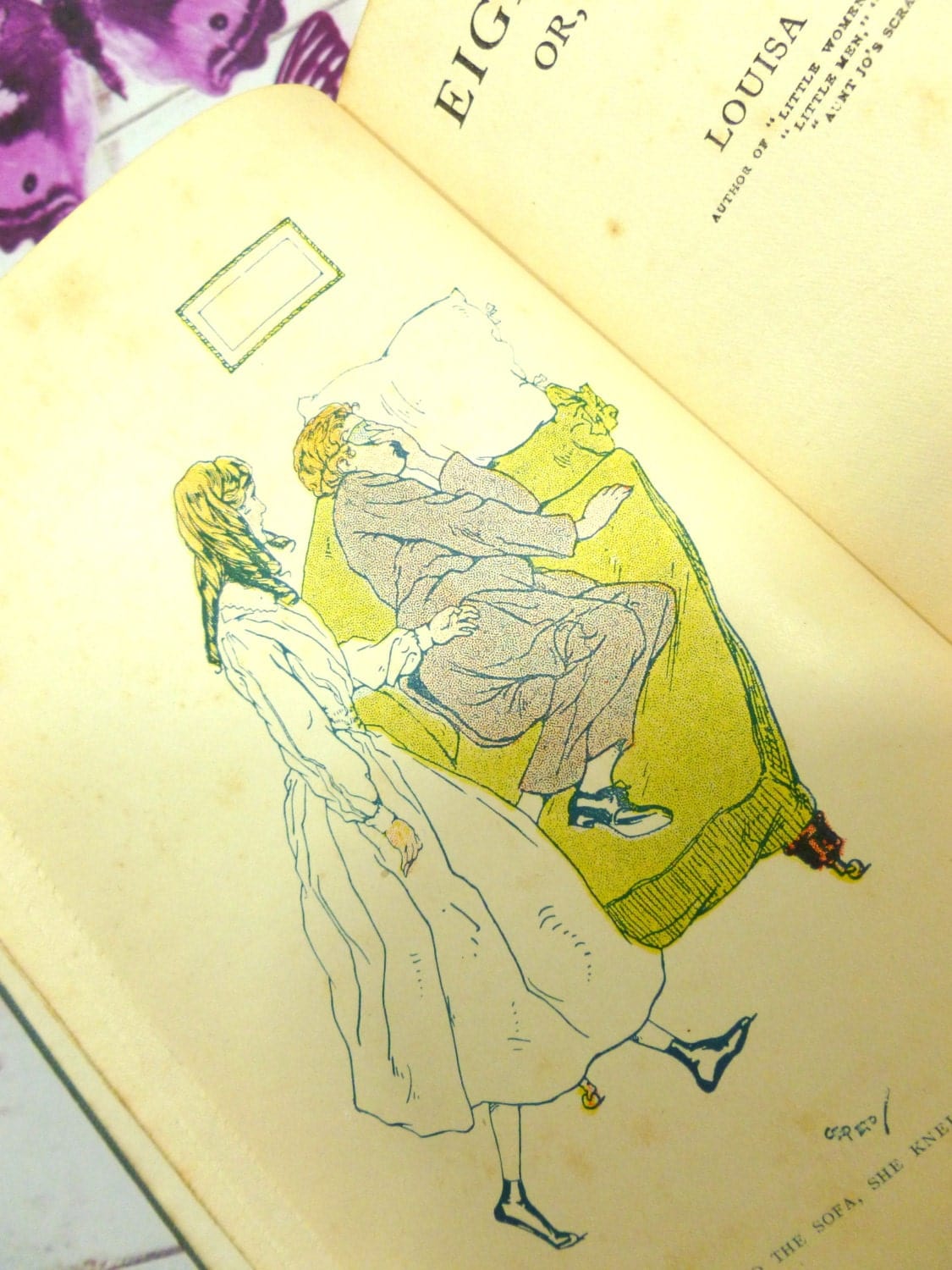 Vintage Book Eight Cousins or the Aunt Hill by Louisa M Alcott author of Little Women, Good Wives early 1900s edition