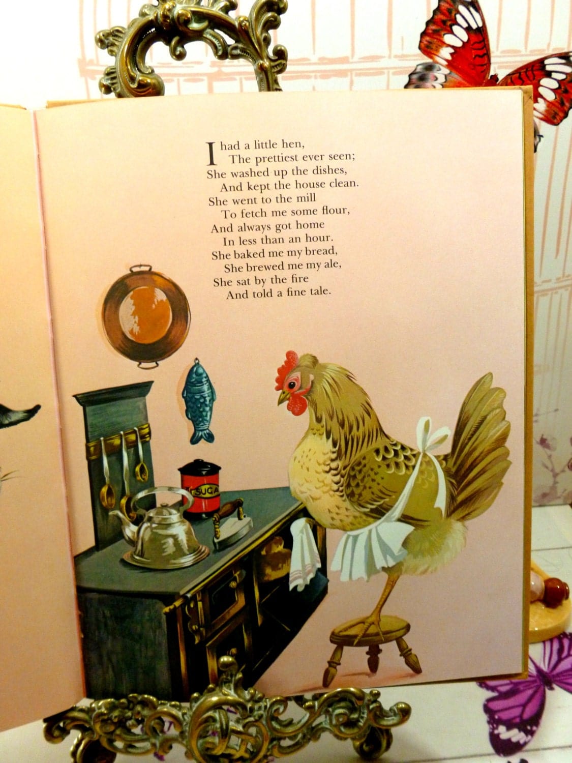 Deans Gift Book of Nursery Rhymes Old and New Adorable 1970s Full Page Colourful Childrens Illustrations First Edition