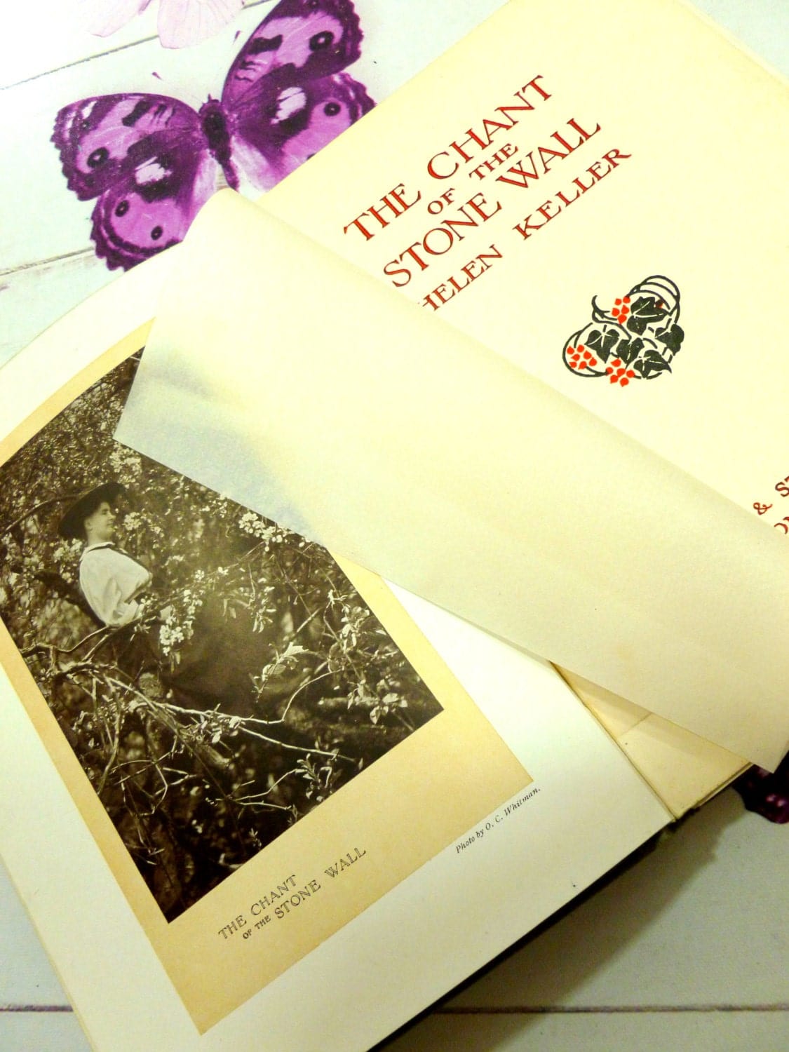 Antique Poetry Book Helen Keller Chant of the Stone Wall Scarce First Edition Hardback Suffragette Interest 1910