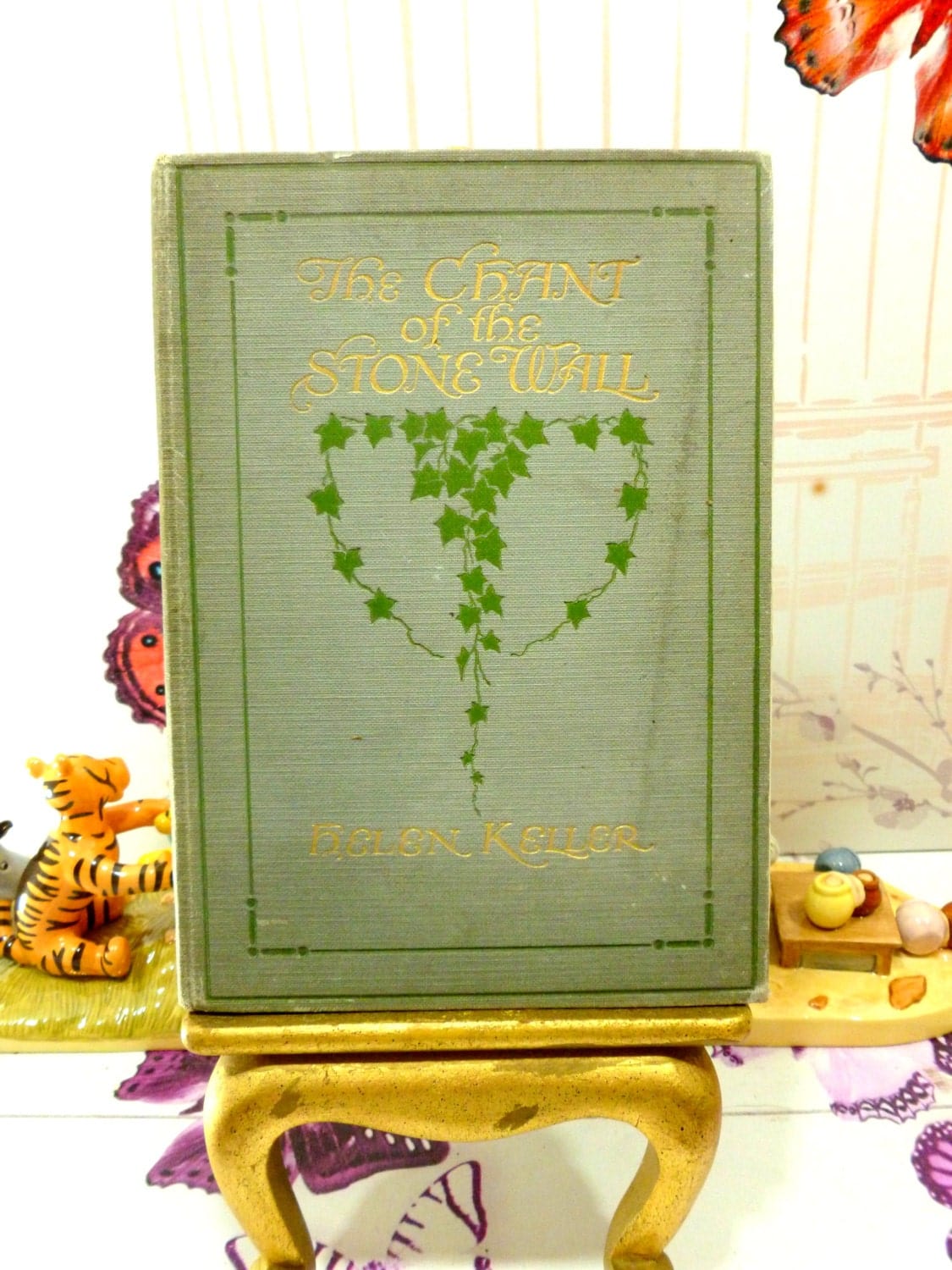 Antique Poetry Book Helen Keller Chant of the Stone Wall Scarce First Edition Hardback Suffragette Interest 1910