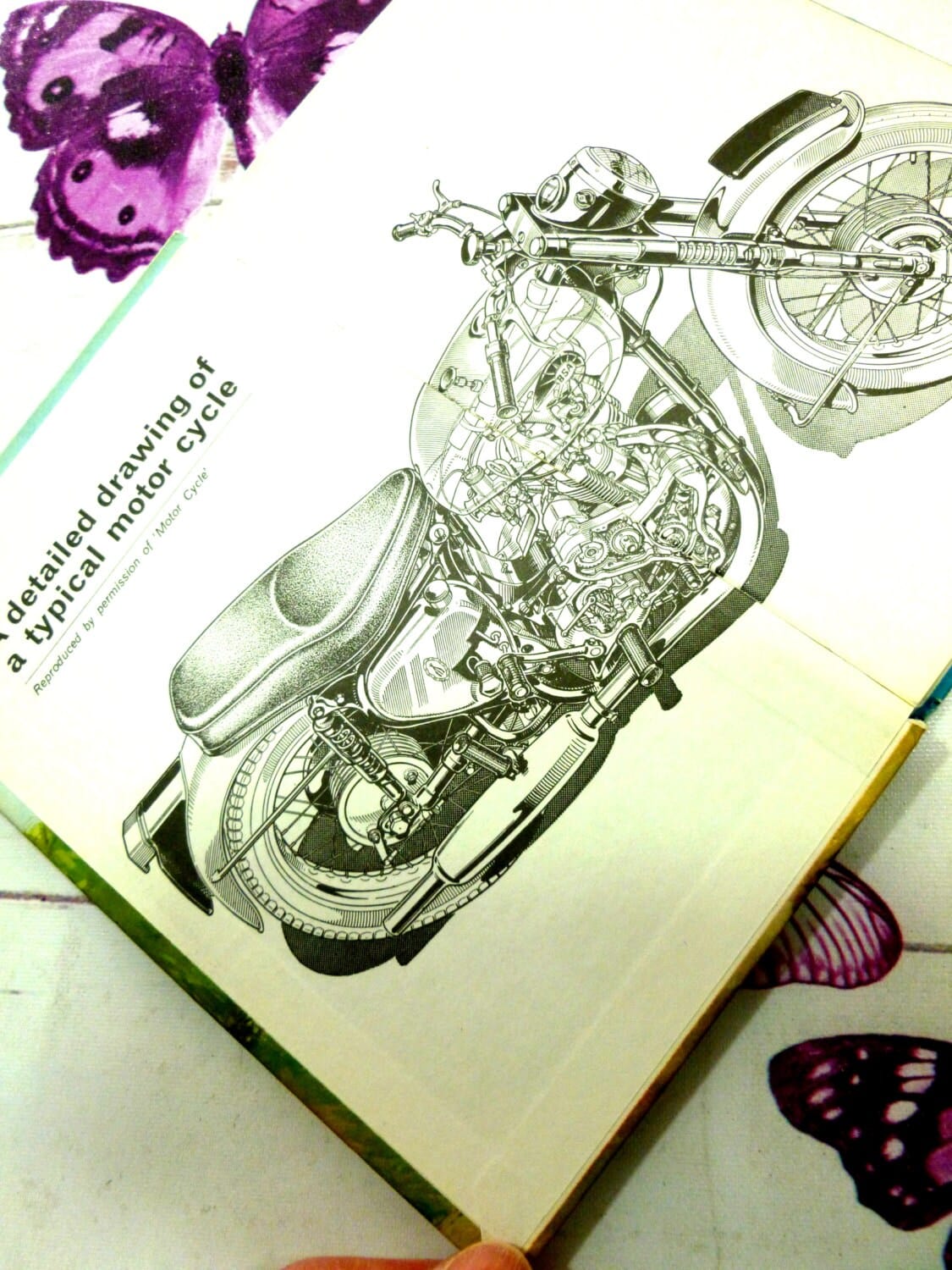 Vintage LadyBird Book The Motorcycle How it Works Series 654 How it works 1st Ed Matt Cover 1960s Bikes and Scooters
