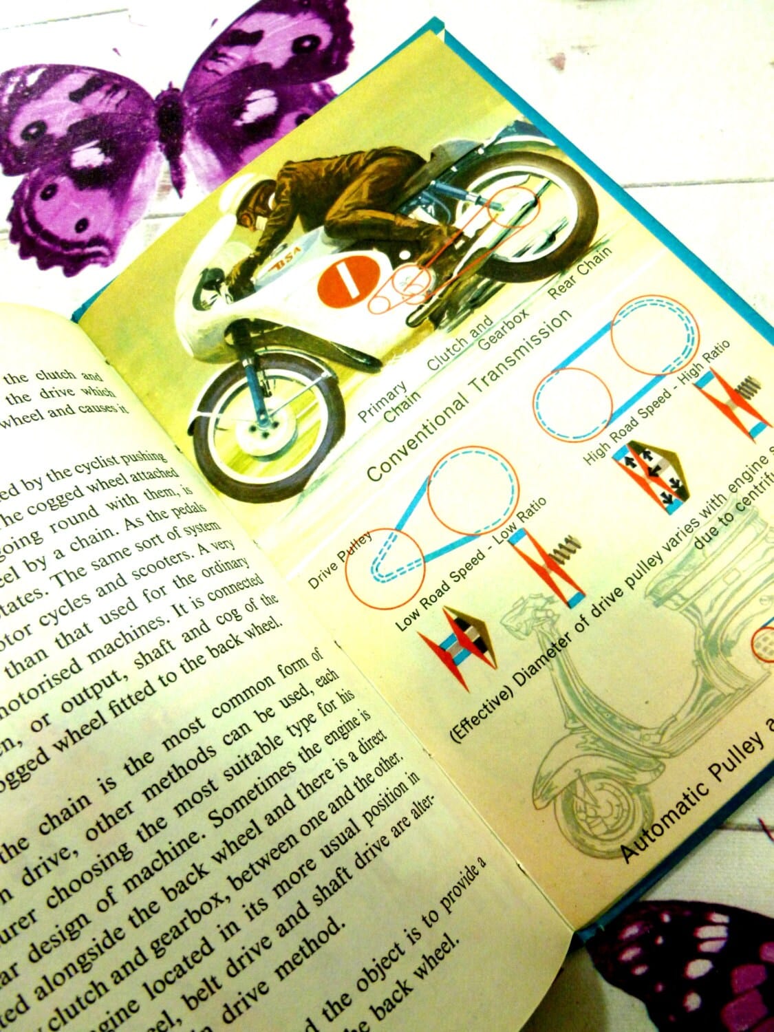 Vintage LadyBird Book The Motorcycle How it Works Series 654 How it works 1st Ed Matt Cover 1960s Bikes and Scooters