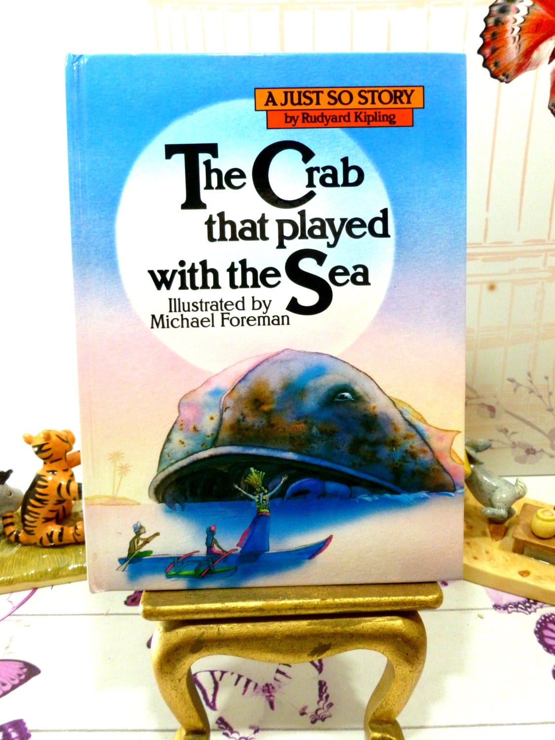 The Crab that Played with the Sea Rudyard Kipling Beautifully Illustrated Vintage Childrens Book 1st Edition Thus 1980s