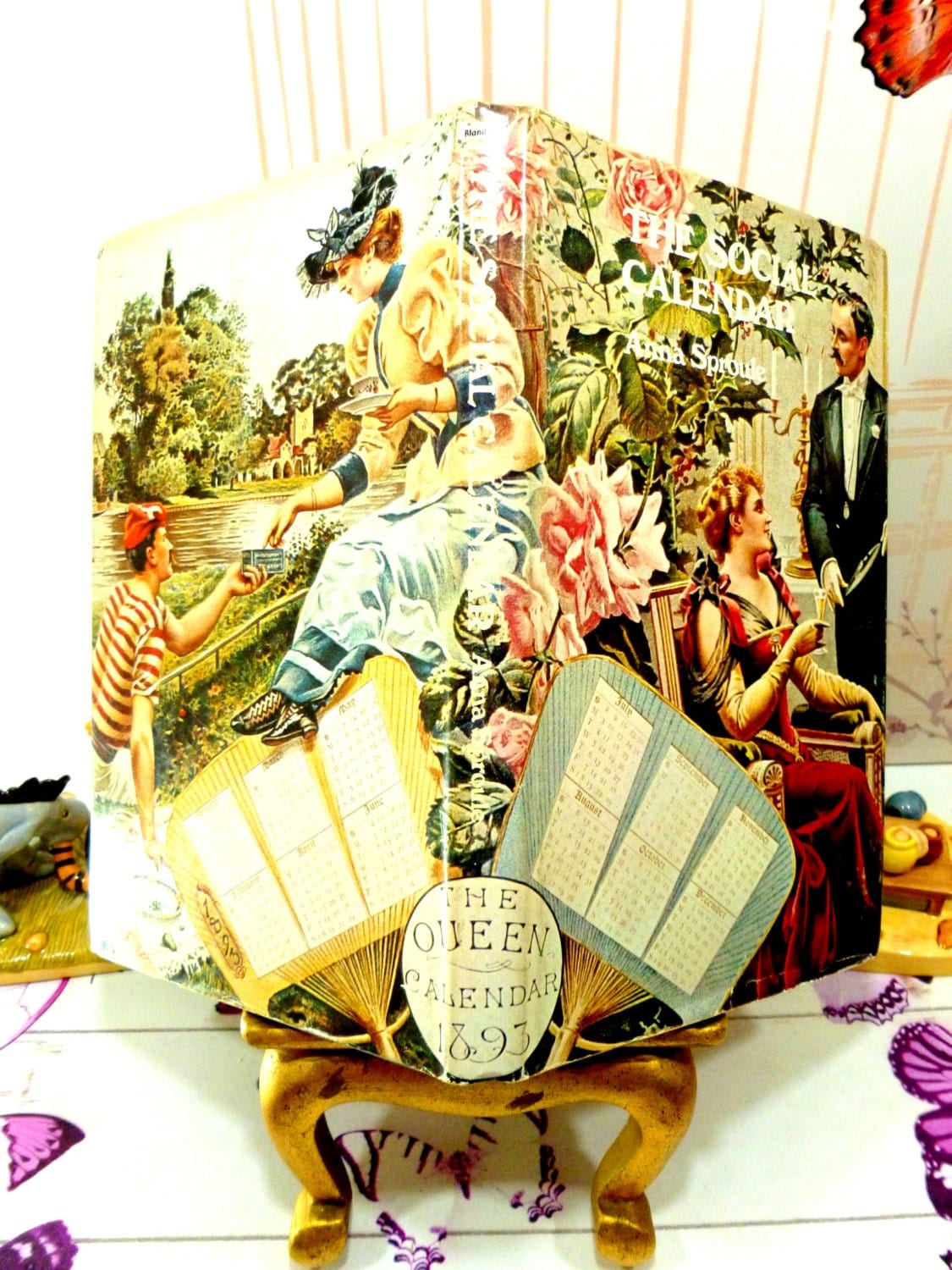 Vintage Hardback Book The Social Calendar Victorian Edwardian Debutantes Etiquette 1st with Dust Jacket Anna Sproule