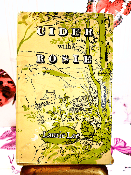 Yellow and Green Rural scene on front cover of Cider With Rosie Laurie Lee Vintage Hardback Book Bodley Head 1978