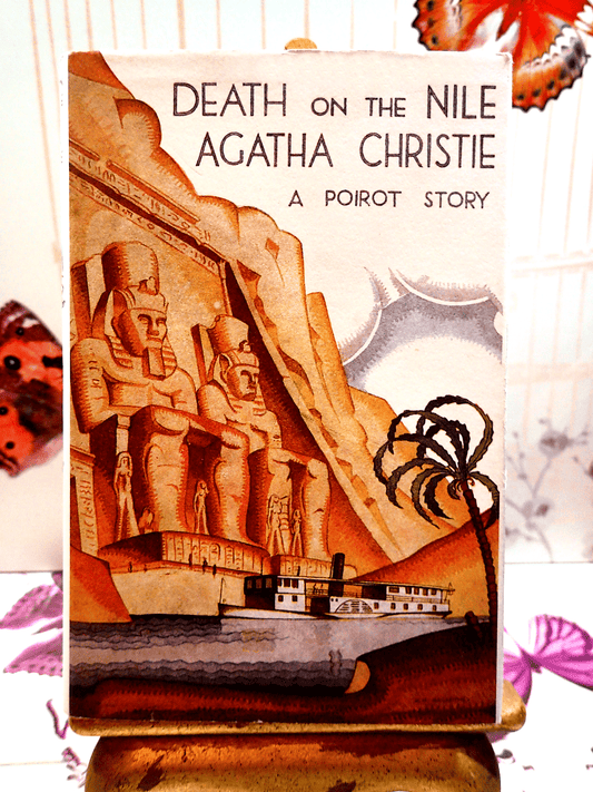 Front cover of Death on the Nile Agatha Christie Crime Club showing Egyptian Tombs