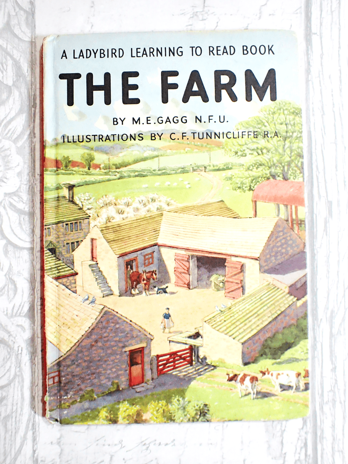 A Ladybird Learning to Read Book The Farm against pale grey background.