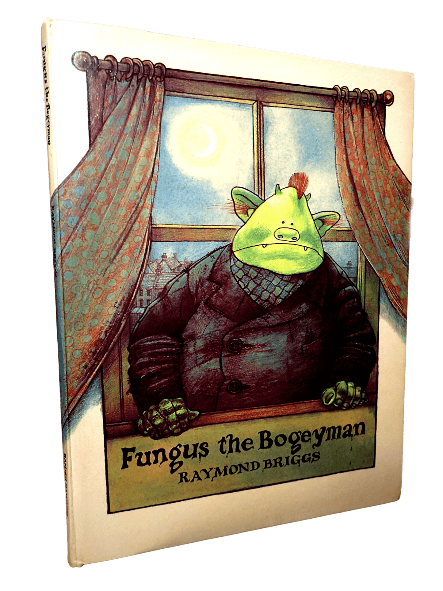 Fungus The Bogeyman Raymond Briggs First Edition Front Cover of Fungus The Bogeyman Raymond Briggs Vintage Children's Book by Snowman Author showing Fungus looking out of a window.