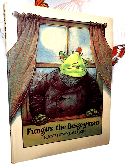 Front Cover of Fungus The Bogeyman Raymond Briggs  Vintage Children's Book by Snowman Author showing Fungus looking out of a window.