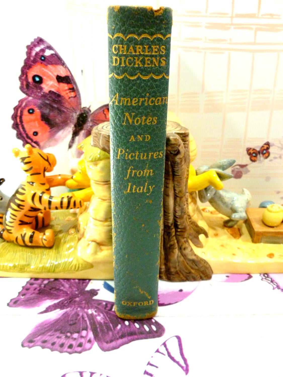 American Notes and Pictures from Italy by Charles Dickens Classic Faded Blue Leather Vintage Hardback Book with gilt titles.