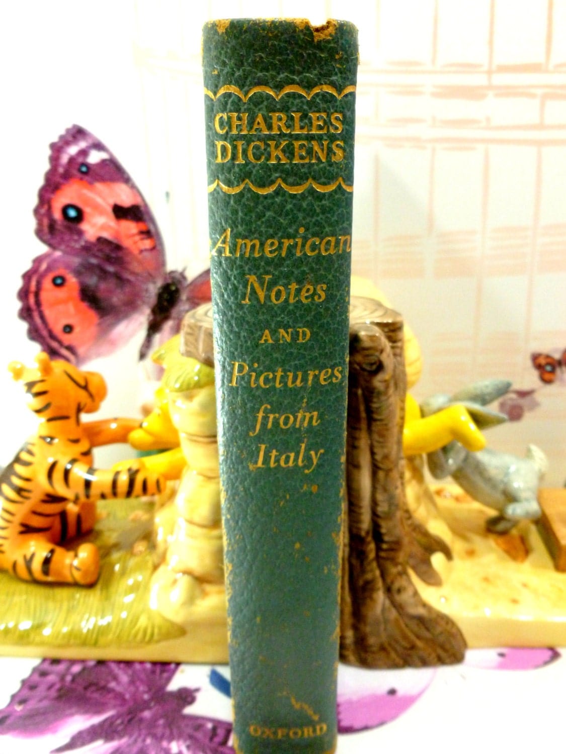 American Notes and Pictures from Italy by Charles Dickens Classic Faded Blue Leather Vintage Hardback Book with gilt titles.