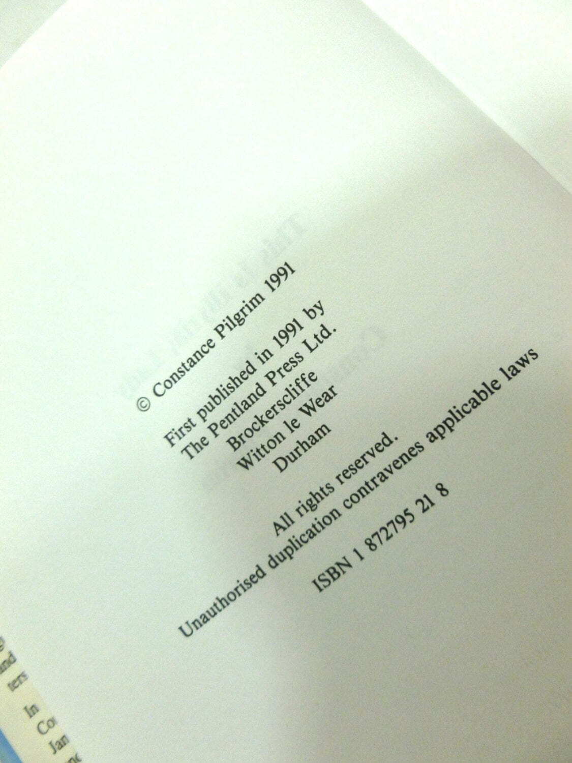 Page of Jane Austen's Life Hardback Book This is Illyria, showing publication data: First published in 1991.