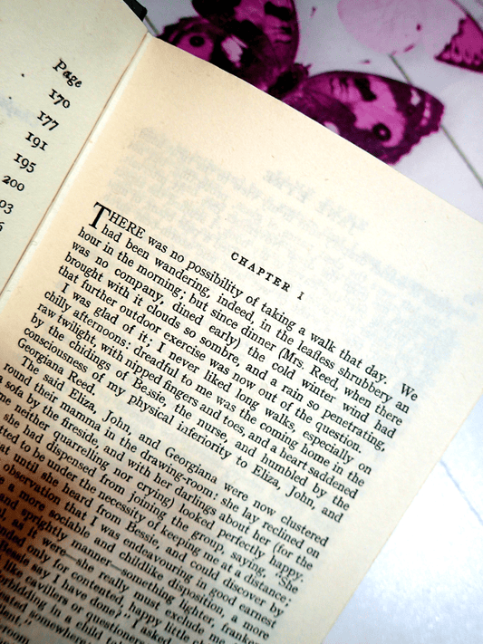 First Page of Jane Eyre Charlotte Bronte Regent Classics Vintage Hardback Book