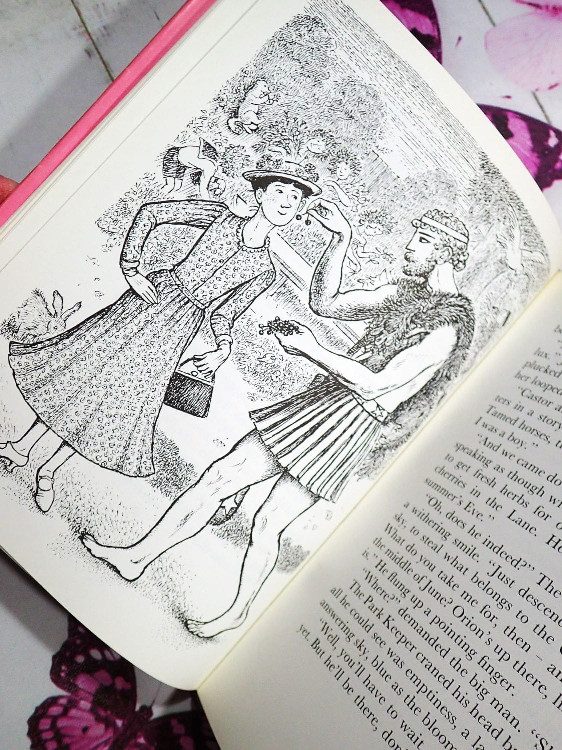 Illustrations by Mary Shepard in First Edition of 'Mary Poppins in Cherry Tree Lane' vintage children's book.