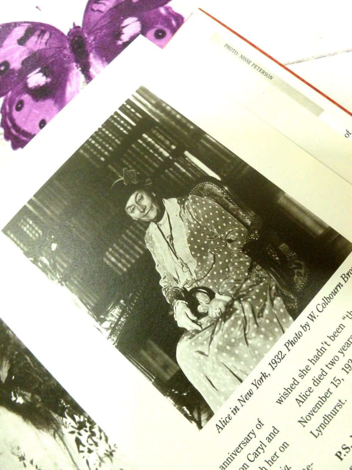 The Other Alice in Wonderland The True Story of Alice Liddell First Edition Vintage book grayscale photograph Alice in New York, 1932.