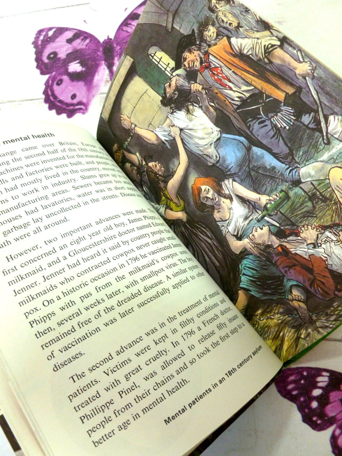 Mental patients in an 18th century asylum ladybird book