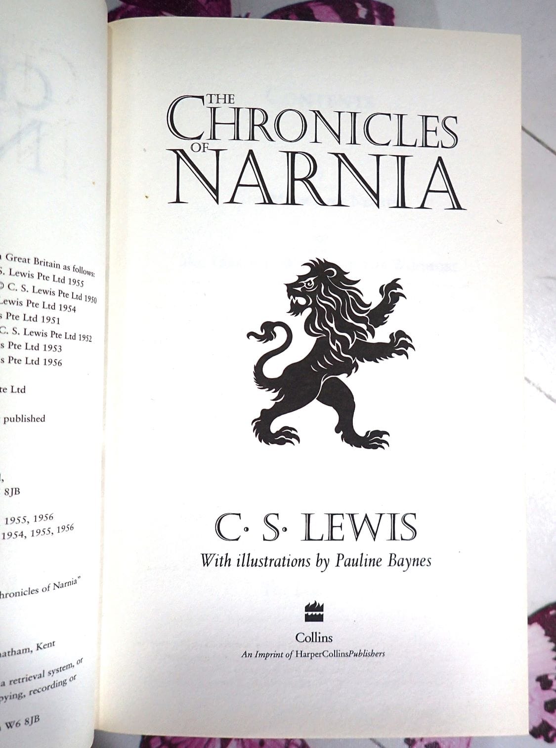 Title page of First Omnibus Edition of The Chronicles of Narnia by C. S. Lewis