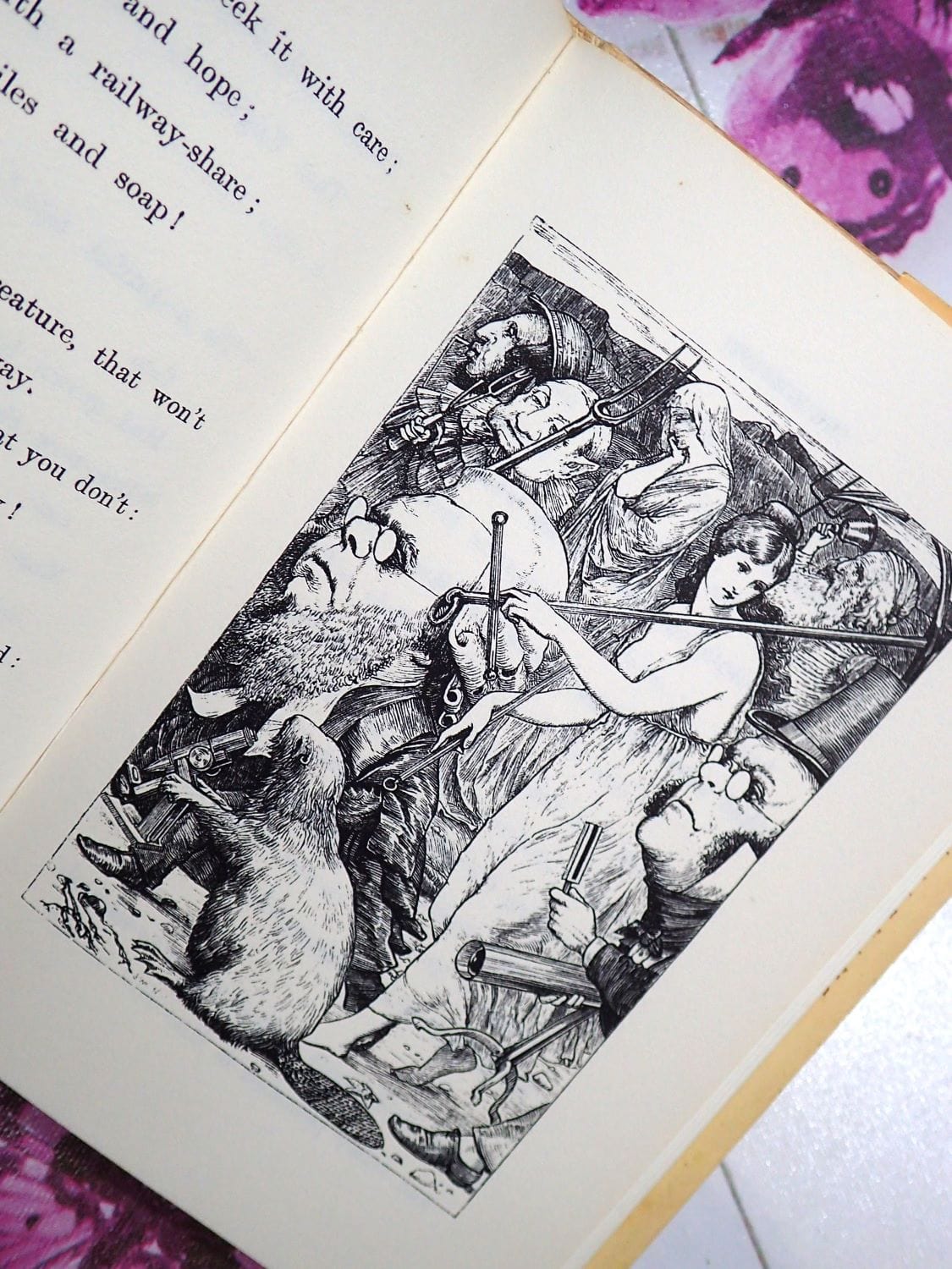 Illustration by Henry Holland in Vintage book 'The Hunting of the Snark' by Lewis Carroll first edition facsimile