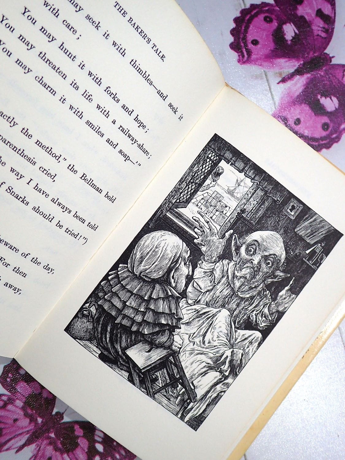 illustration by Henry Holland in Vintage book 'The Hunting of the Snark' by Lewis Carroll first edition facsimile