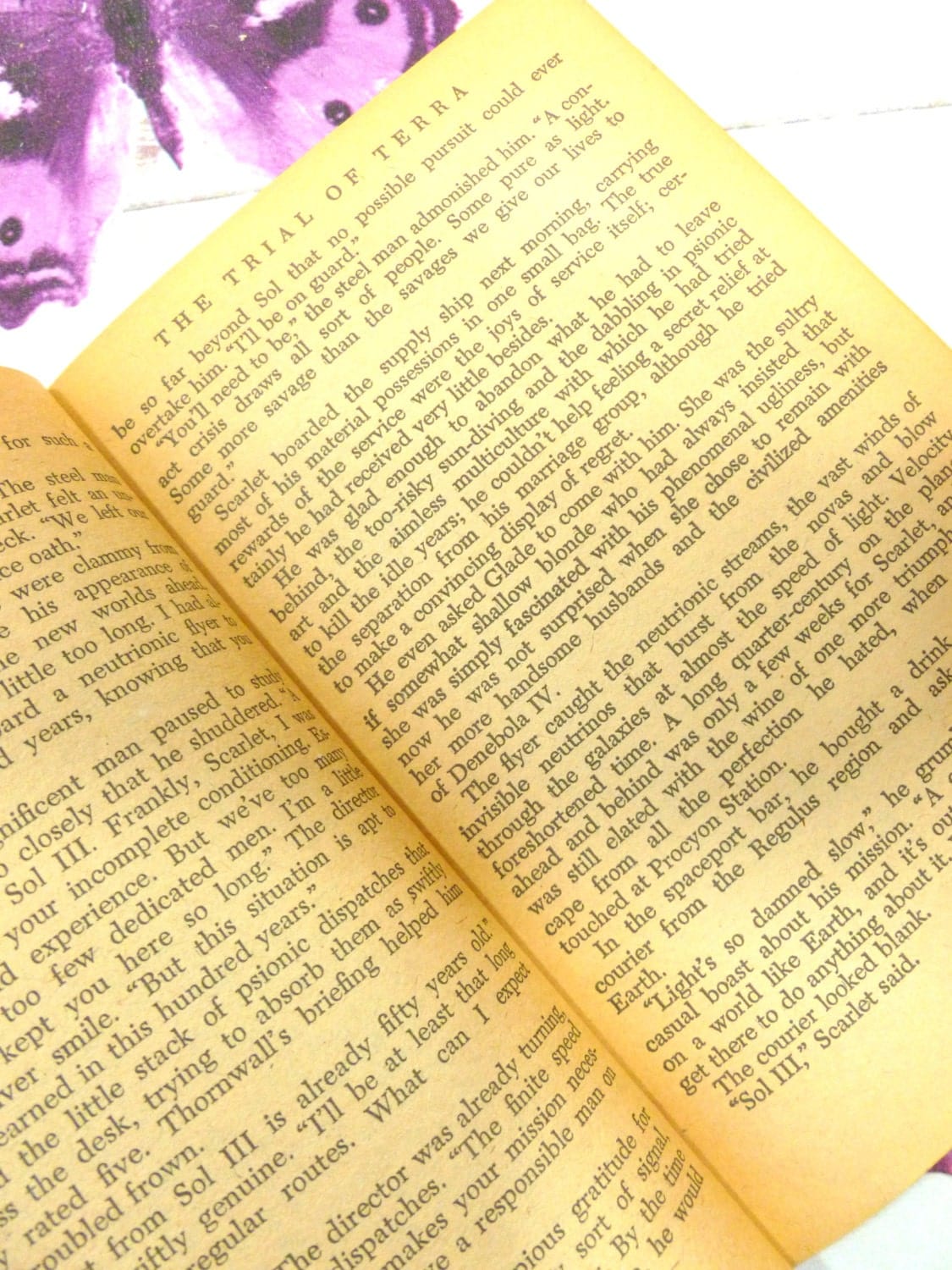 Page of The Trial of Terra Jack Williamson Sci Fi Paperback Book 1st Ed 1962 Fantasy Novel.