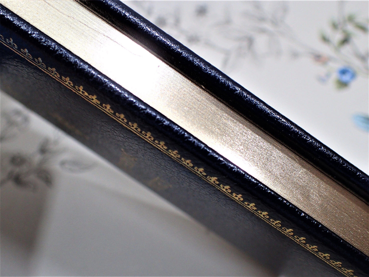 Text block of Wuthering Heights by Emily Bronte Quality Vintage Book Marble endpapers Gilt Edge, titles and ornamentation to the front cover.