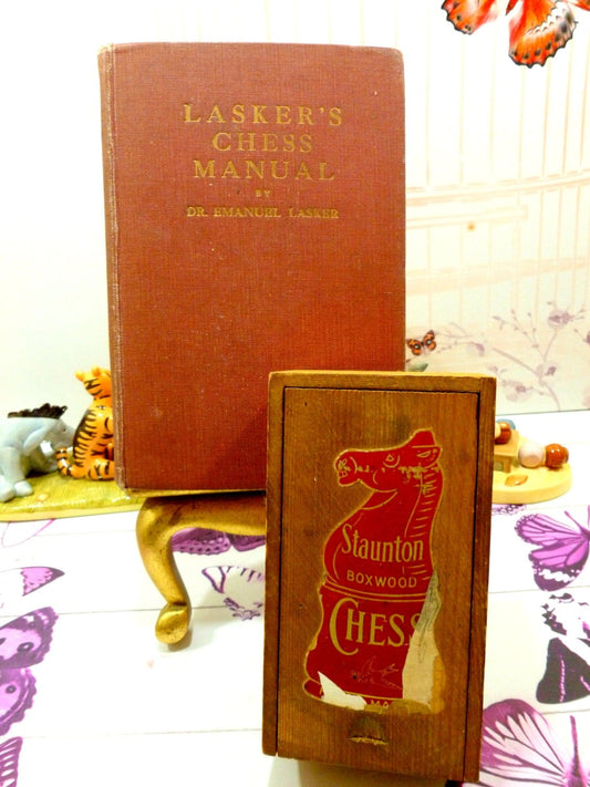 Chess Manual for Chess Set Laskers 1st Edition Book 1932 Vintage Staunton Boxwood Chess Set
