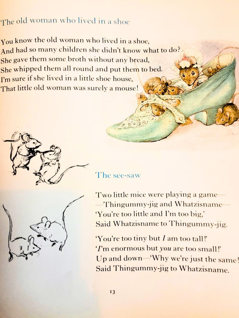 Beatrix Potter The old woman who lived in a shoe mice