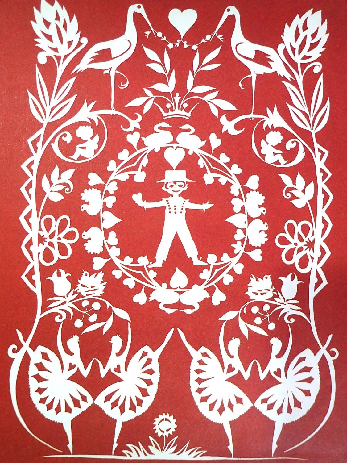 Papercut Illustration in Dean Gift Book of Hans Christian Andersen Fairy Tales for children