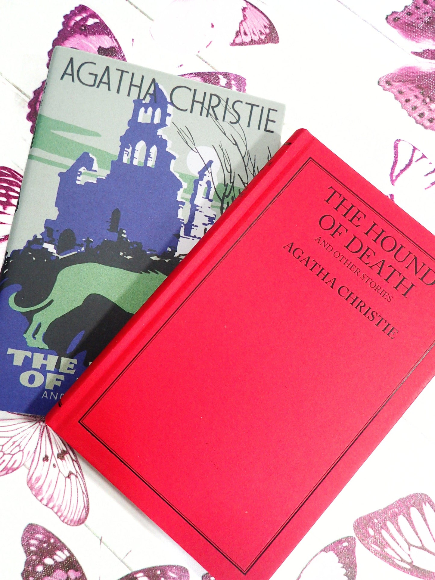 Red and black binding of The Hound of Death Agatha Christie And Other Stories Facsimile 2014