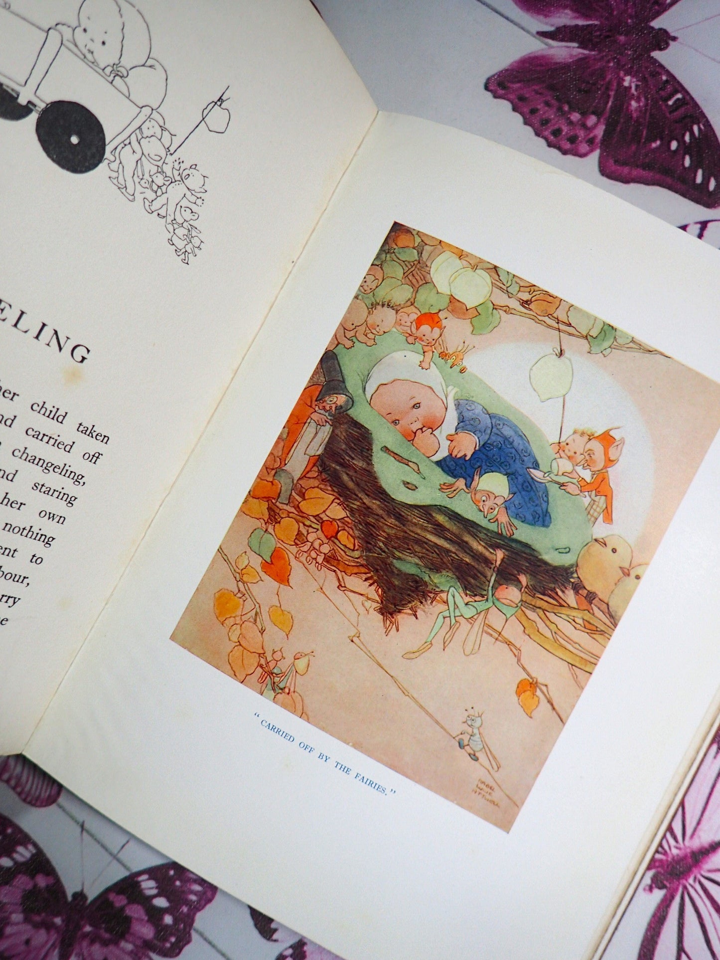 Illustration of Changeling Baby in Lucie Attwell's Fairy Book First Edition