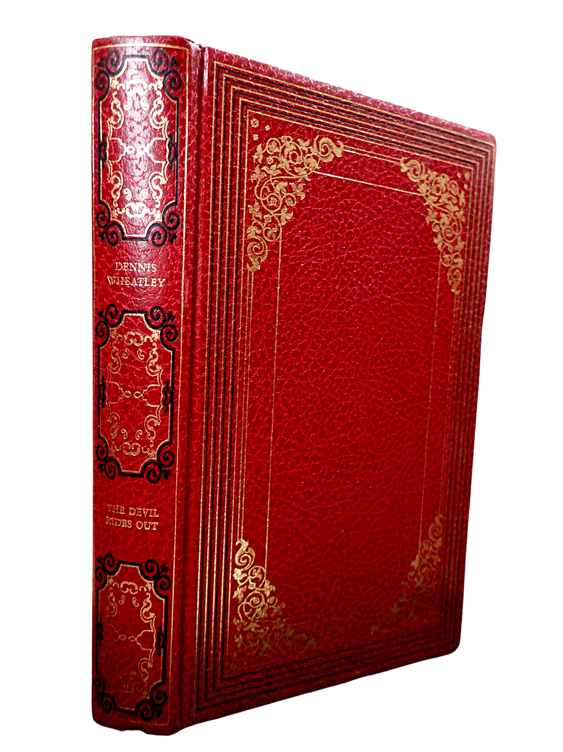 The Devil Rides Red, black and gilt decorated Dennis Wheatley with vegan Leather binding.