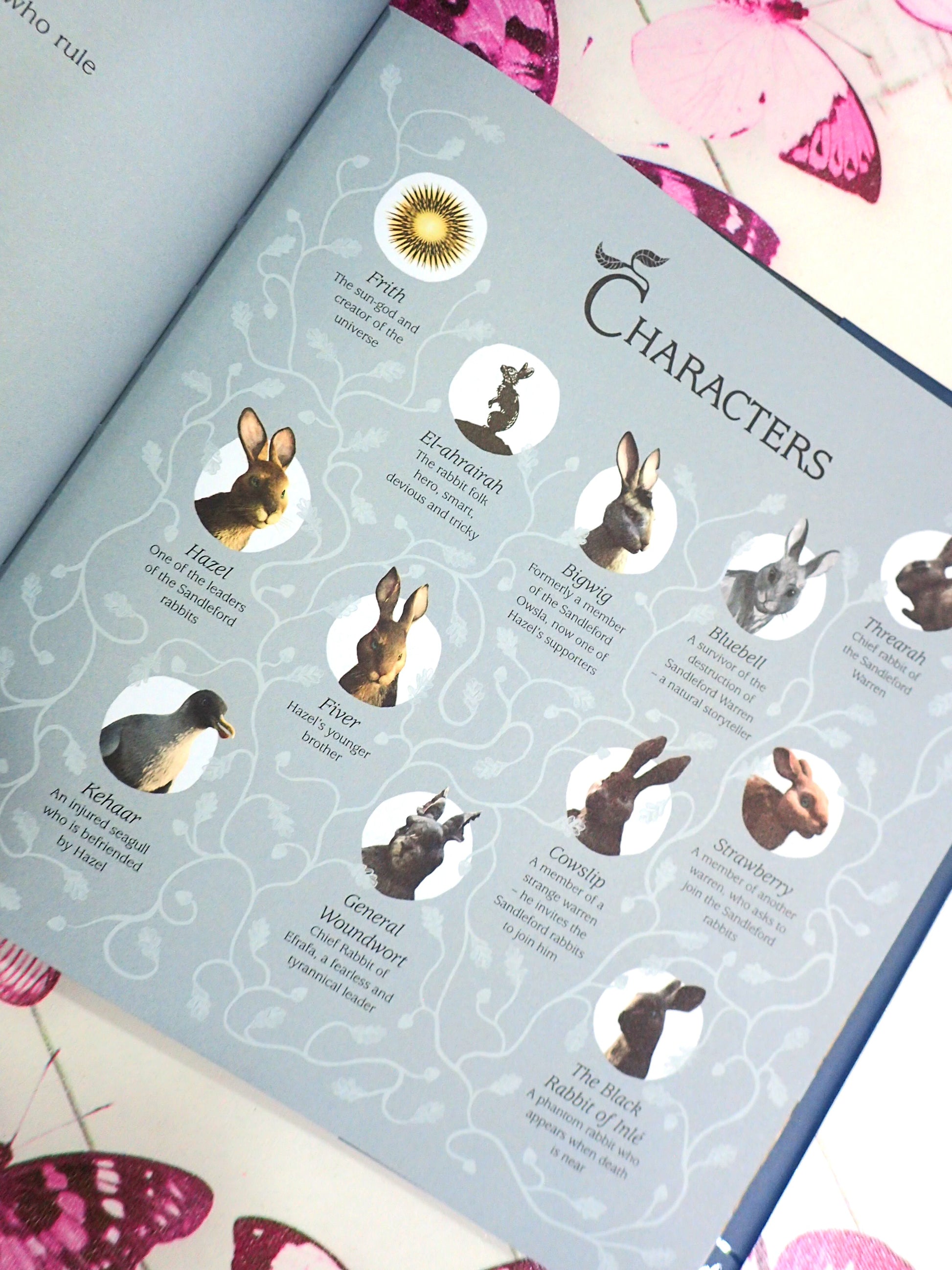 Rabbit characters in Watership Down vintage children's illustrated gift book. 