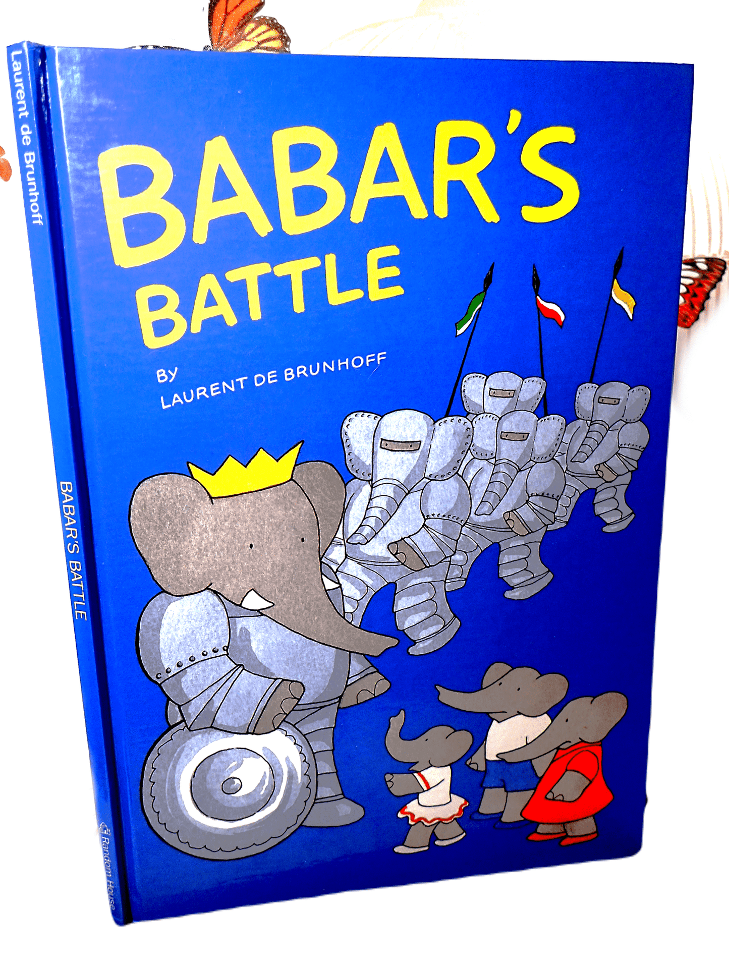 Babar the Elephant in armour on Babar's Battle Laurent De Brunhoff Classic Vintage Children's book Elephants first edition US