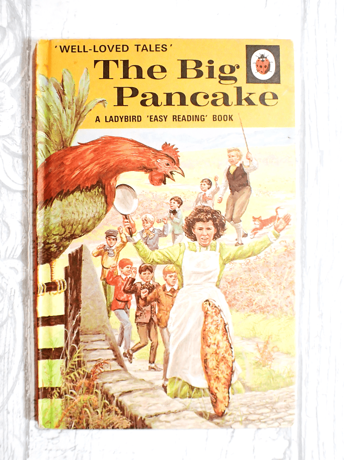 Vintage Children's Book Ladybird The Big Pancake against pale grey background.