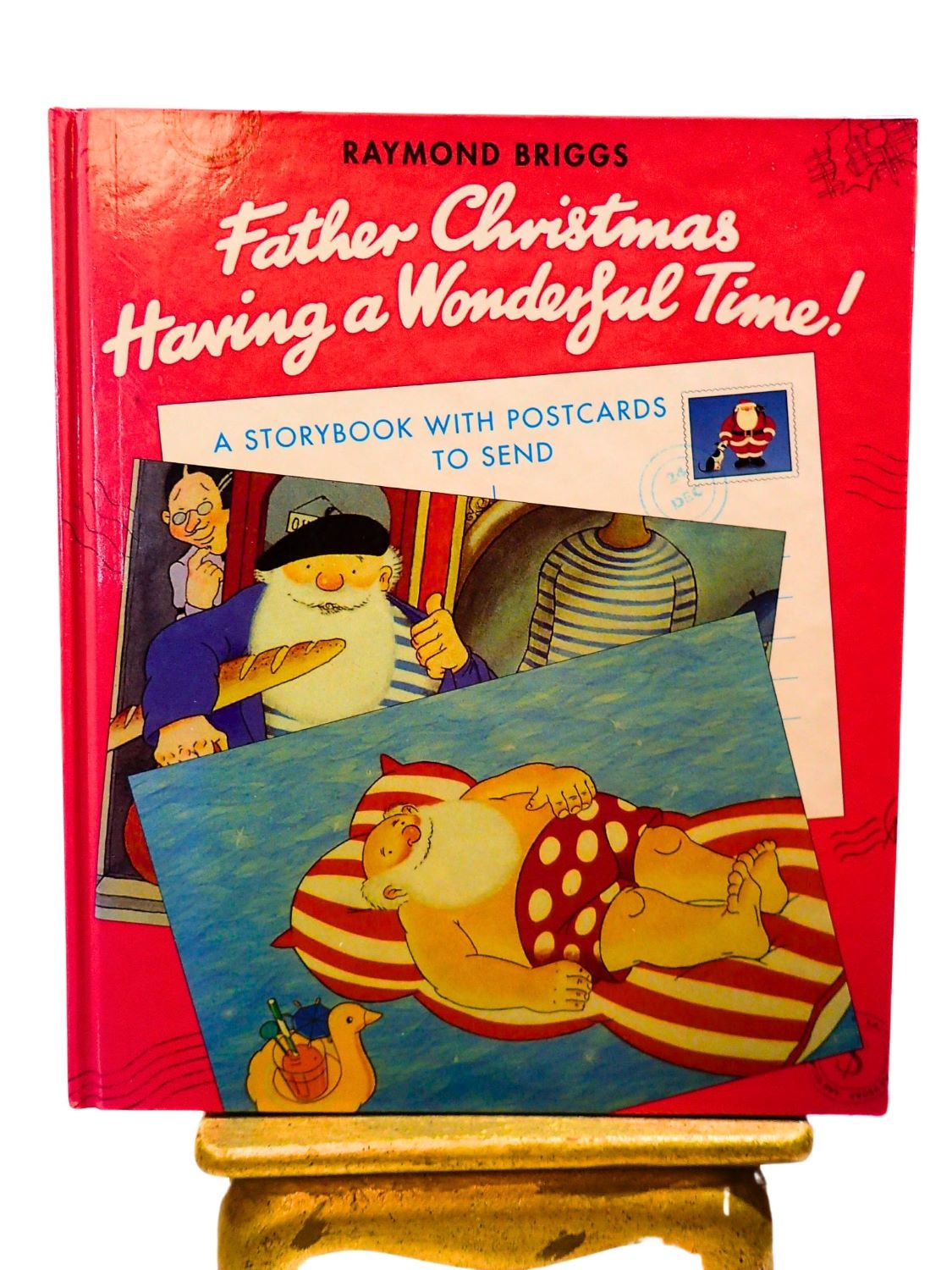 Father Christmas Having a Wonderful Time Raymond Briggs A Storybook with postcards to send first edition 1993.