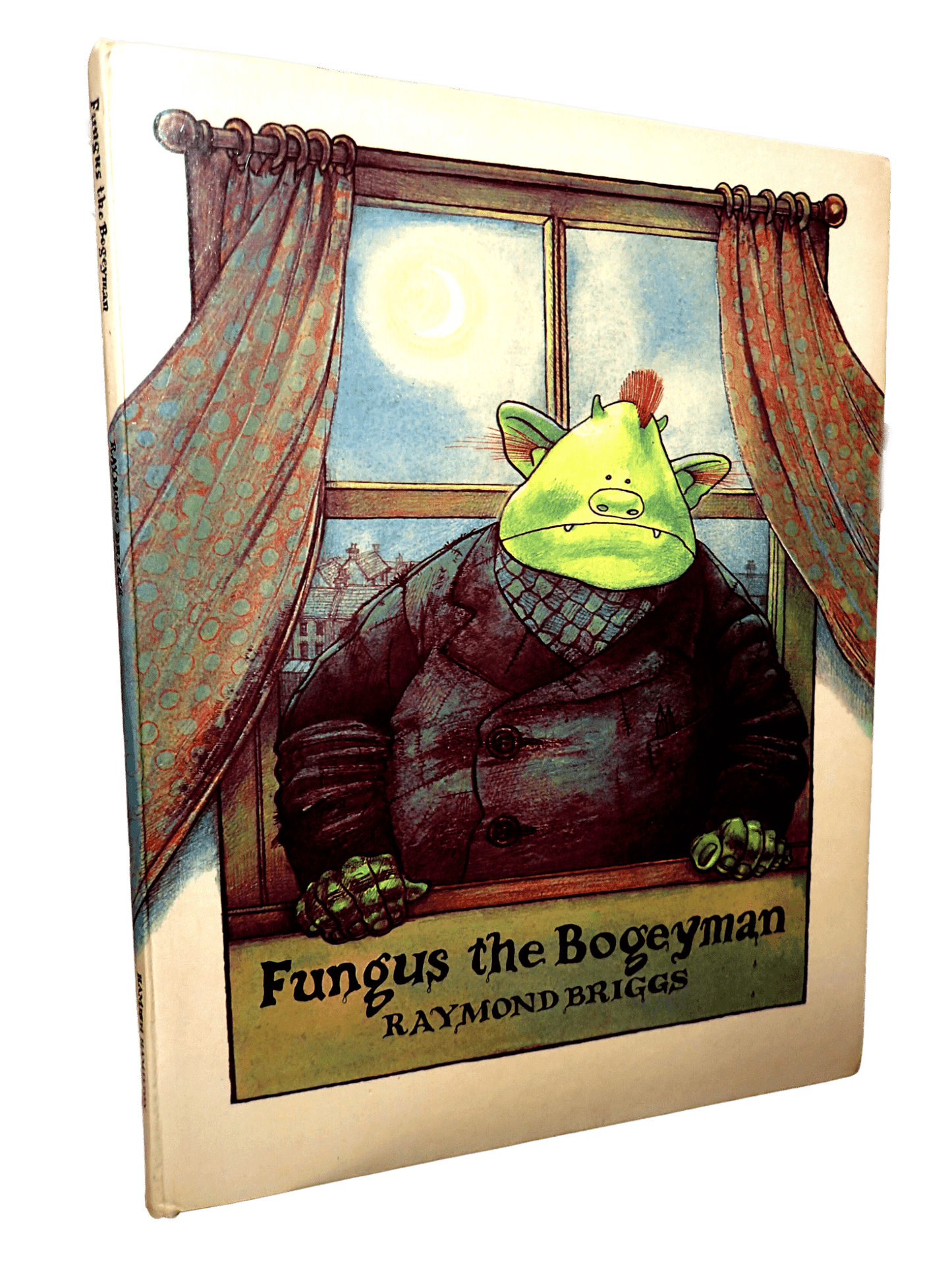 Fungus The Bogeyman Raymond Briggs First Edition Front Cover of Fungus The Bogeyman Raymond Briggs  Vintage Children's Book by Snowman Author showing Fungus looking out of a window. 
