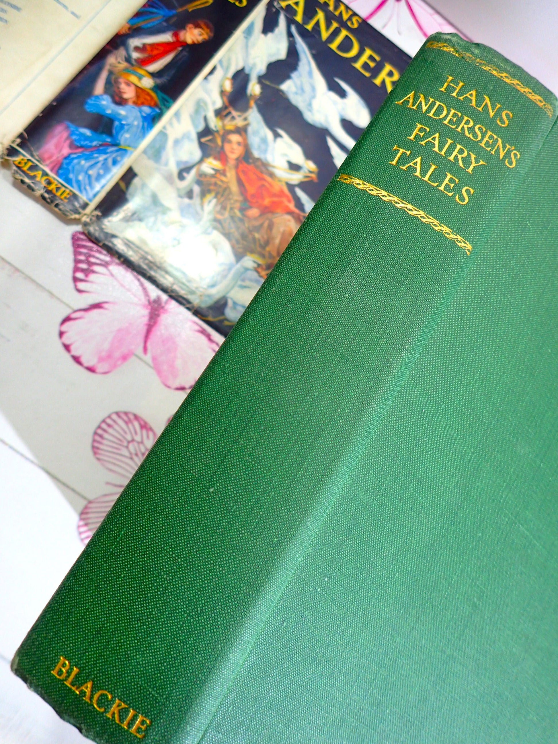Green Binding of Hans Andersen Fairy Tales Vintage Children's Book 