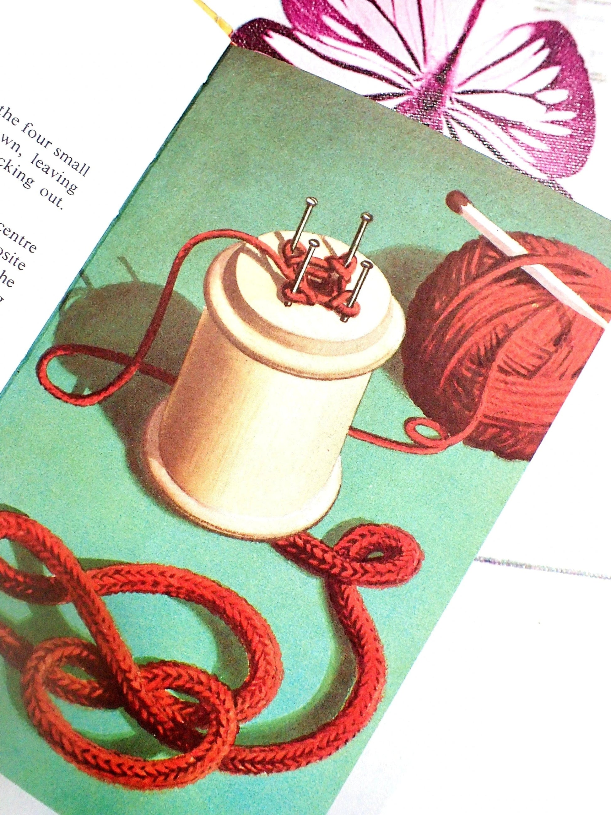French knitting with cotton bobbin ladybird book