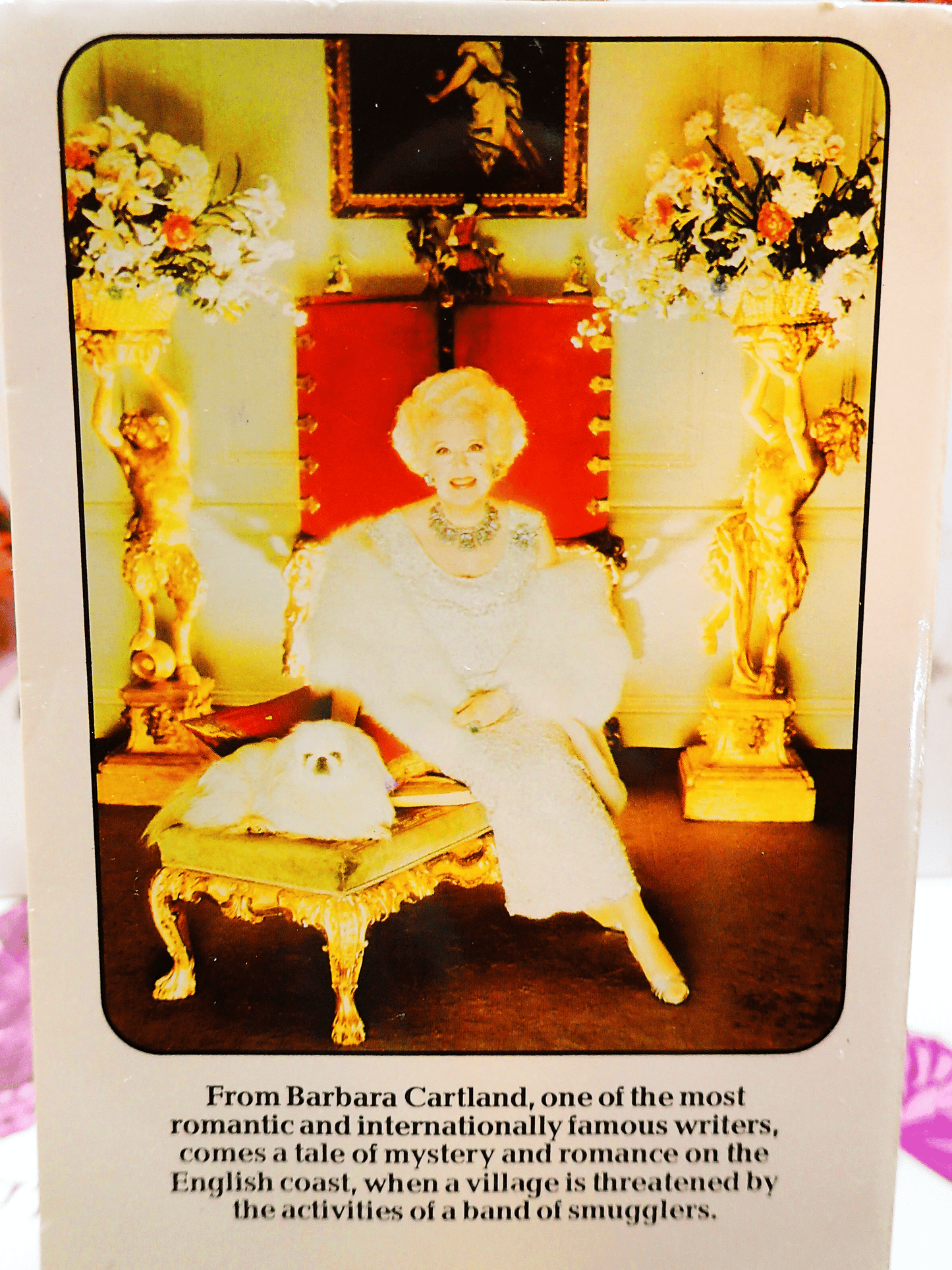 Back cover of Love and the Loathsome Leopard Barbara Cartland Corgi Paperback showing photo of the author.