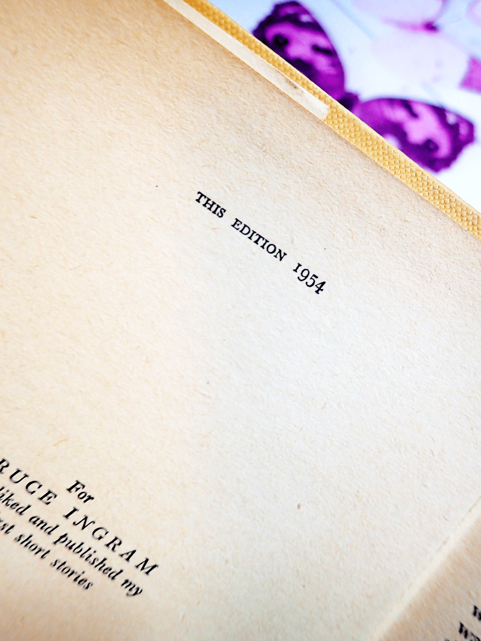 Page showing Publication details of A Pocketful of Rye Agatha Christie Vintage Thriller Book Club 'This Edition 1954'.