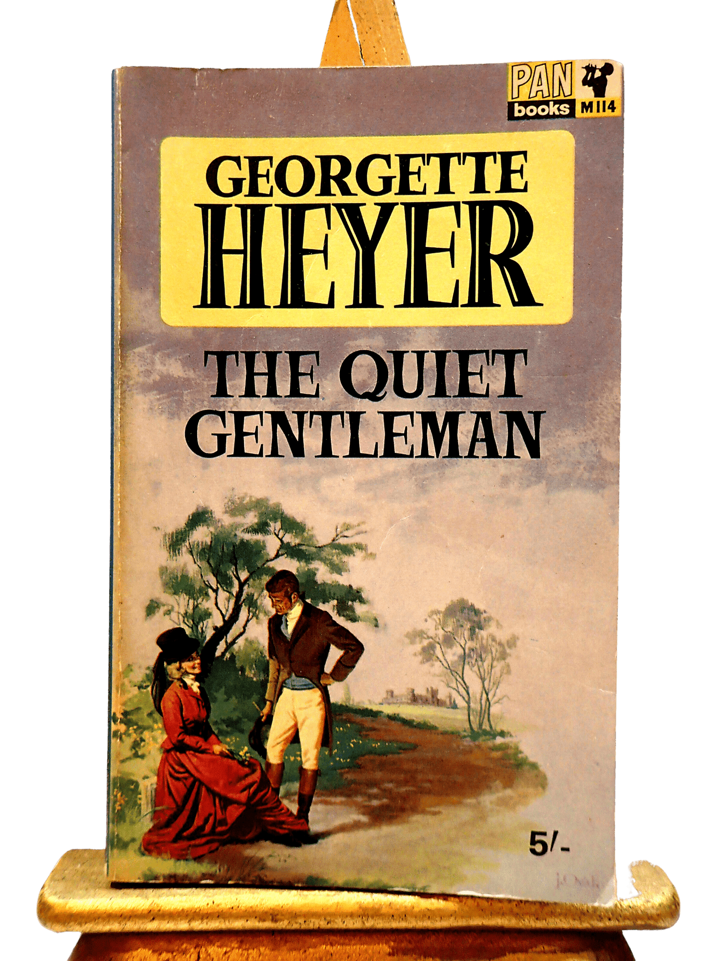 Front cover showing a lady in a Riding Habit of The Quiet Gentleman by Georgette Heyer First Edition Pan Paperback