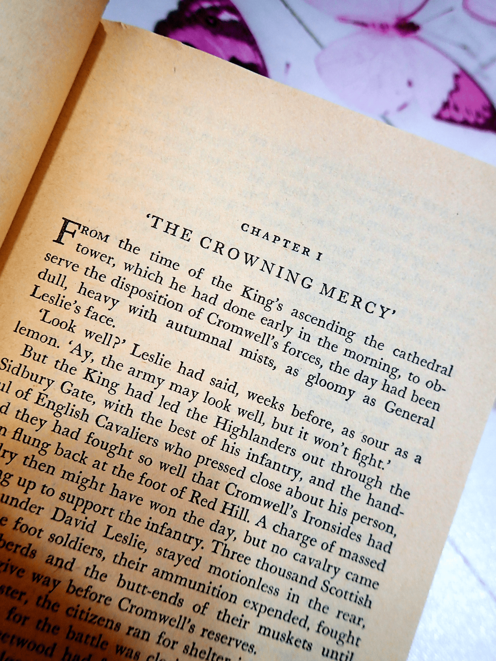 First page of Royal Escape Georgette Heyer Vintage Pan 1960's showing text: The crowning mercy